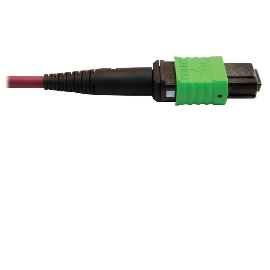 Tripp Lite N846D-05M-16Amg 400G Multimode 50/125 Om4 Plenum-Rated Fiber Optic Cable, 16F Mtp/Mpo-Apc (F/F), Magenta, 5 M