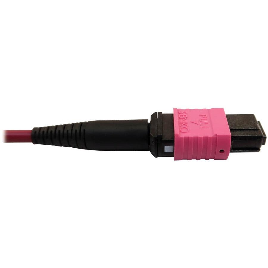 Tripp Lite N846D-05M-16Bmg 400G Multimode 50/125 Om4 Plenum Fiber Optic Cable, 16F Mtp/Mpo-Apc To Mtp/Mpo-Upc (F/F), Magenta, 5 M