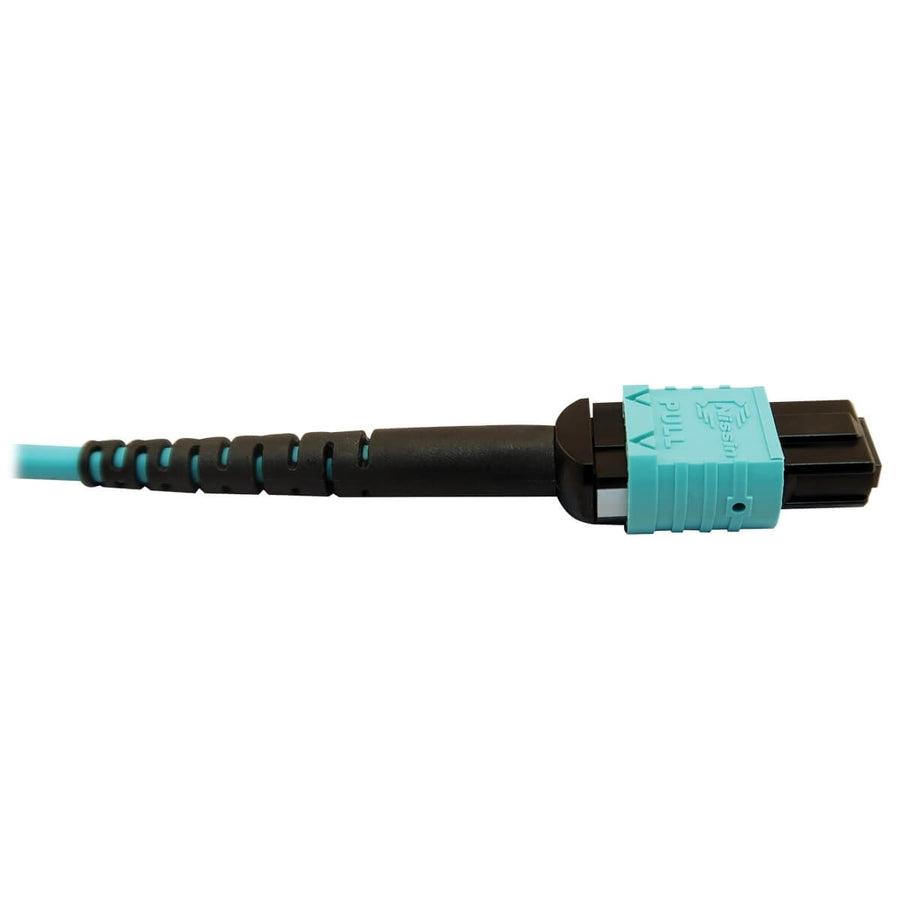 Tripp Lite N846D-05M-24Baq 400G Multimode 50/125 Om4 Plenum Fiber Optic Cable, 24F Mtp/Mpo-Pc To (X2) 12F Mtp/Mpo-Pc (F/F), Aqua, 5 M