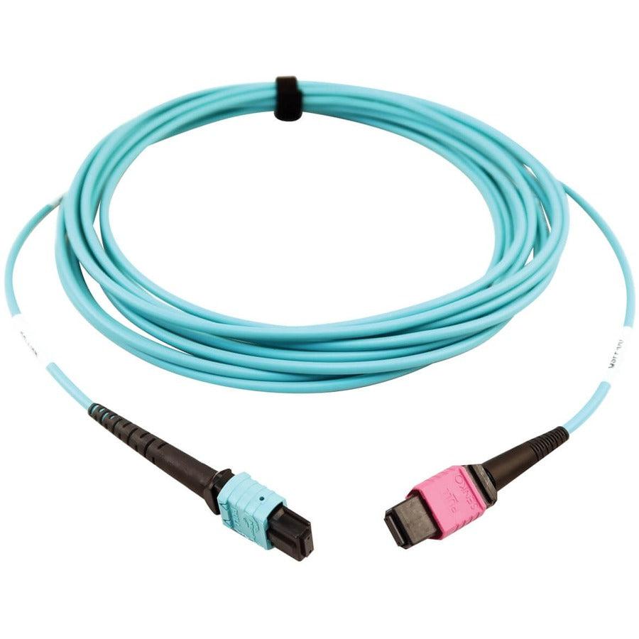 Tripp Lite N846D-05M-24Daq 400G Multimode 50/125 Om4 Plenum Fiber Optic Cable, 24F Mtp/Mpo-Upc To 16F Mtp/Mpo-Upc (F/F), Aqua, 5 M