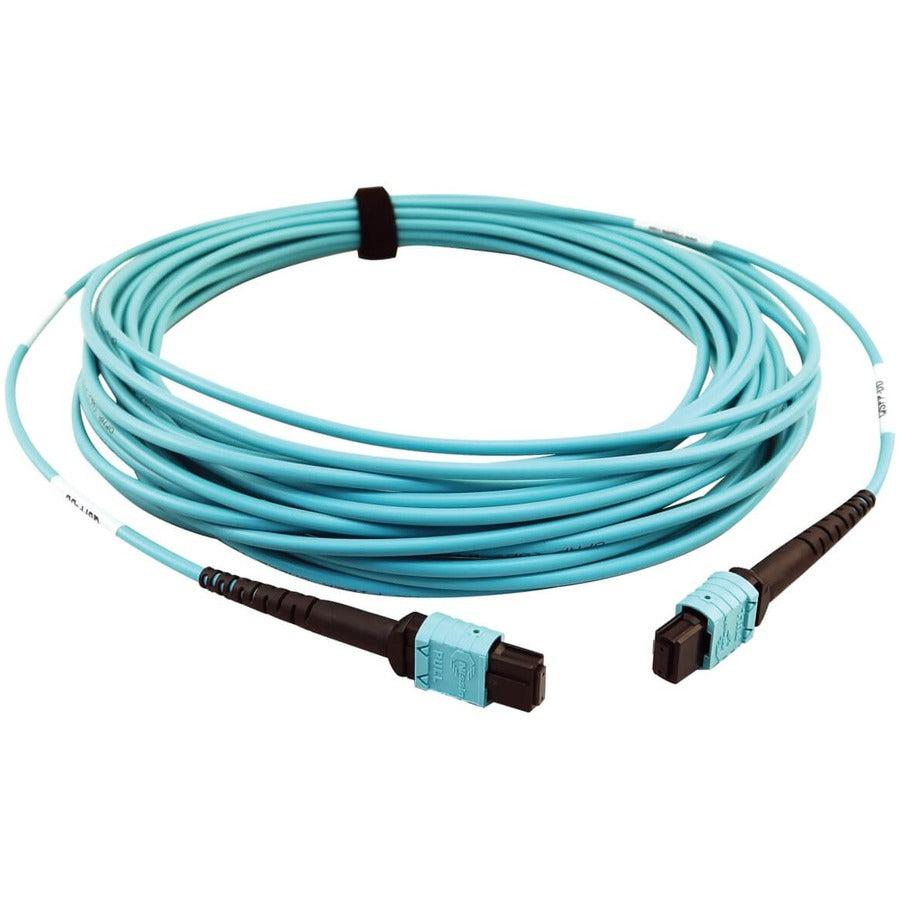 Tripp Lite N846D-10M-24Aaq 400G Multimode 50/125 Om4 Plenum-Rated Fiber Optic Cable, 24F Mtp/Mpo-Pc (F/F), Aqua, 10 M