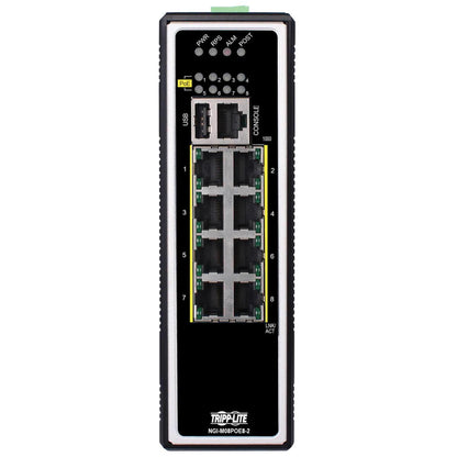 Tripp Lite Ngi-M08Poe8-L2 8-Port Managed Industrial Gigabit Ethernet Switch - Layer 2, 1 Gbps, Poe+ 30W, -40° To 75°C, Din Mount