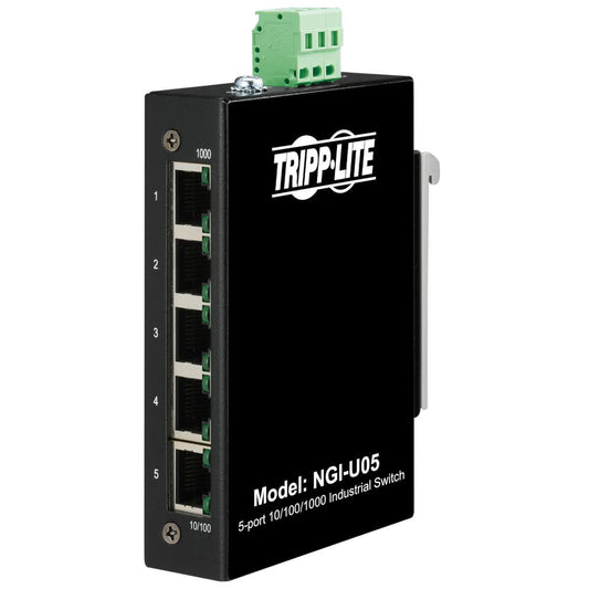 Tripp Lite Ngi-U05 5-Port Unmanaged Industrial Gigabit Ethernet Switch - 10/100/1000 Mbps, Din/Wall Mount