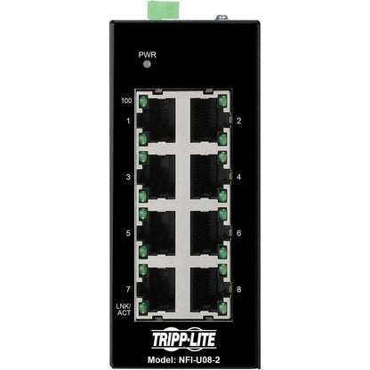 Tripp Lite Nfi-U08-2 8-Port Unmanaged Industrial Ethernet Switch - 10/100 Mbps, Ruggedized, -40° To 75°C, Din Mount