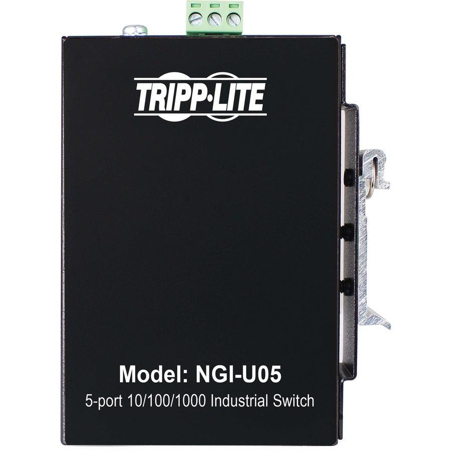 Tripp Lite Ngi-U05 5-Port Unmanaged Industrial Gigabit Ethernet Switch - 10/100/1000 Mbps, Din/Wall Mount