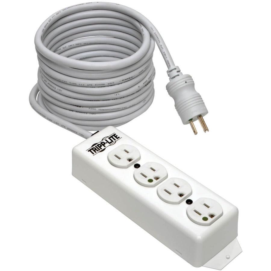 Tripp Lite Not For Patient-Care Vicinity  Ul 1363 Medical-Grade Power Strip With 4 Hospital-Grade Outlets, 15 Ft. Cord