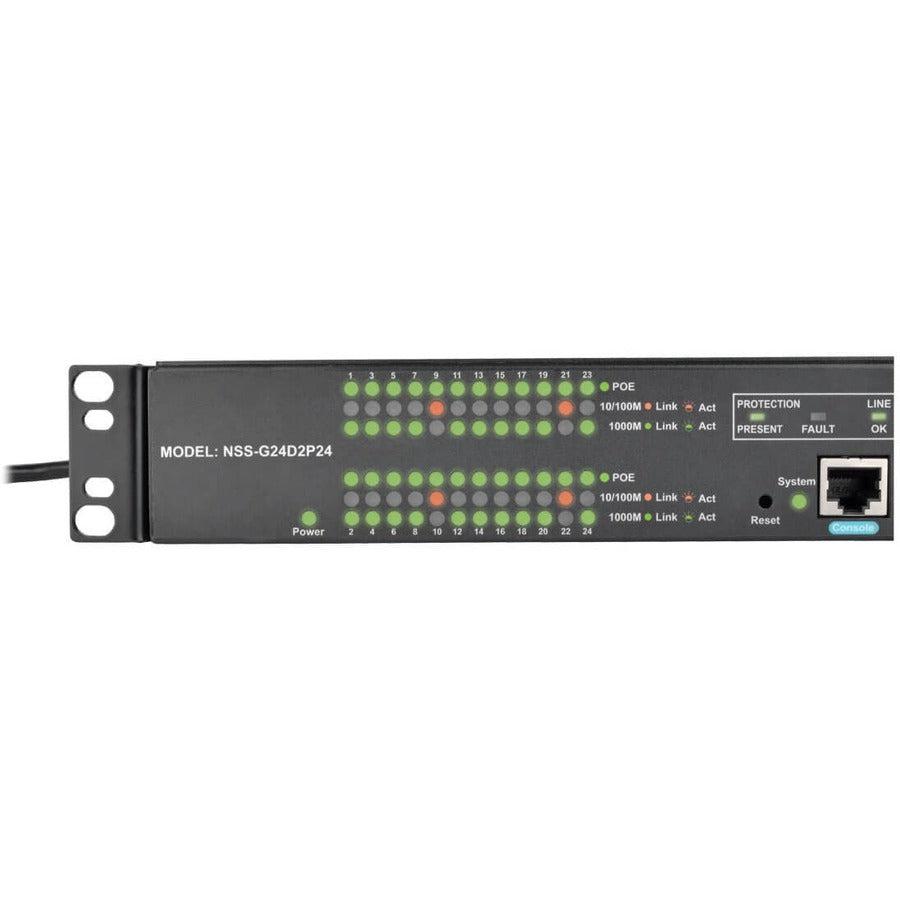 Tripp Lite Nss-G24D2P24 Network Switch Managed L2 Gigabit Ethernet (10/100/1000) Power Over Ethernet (Poe) 1U Black