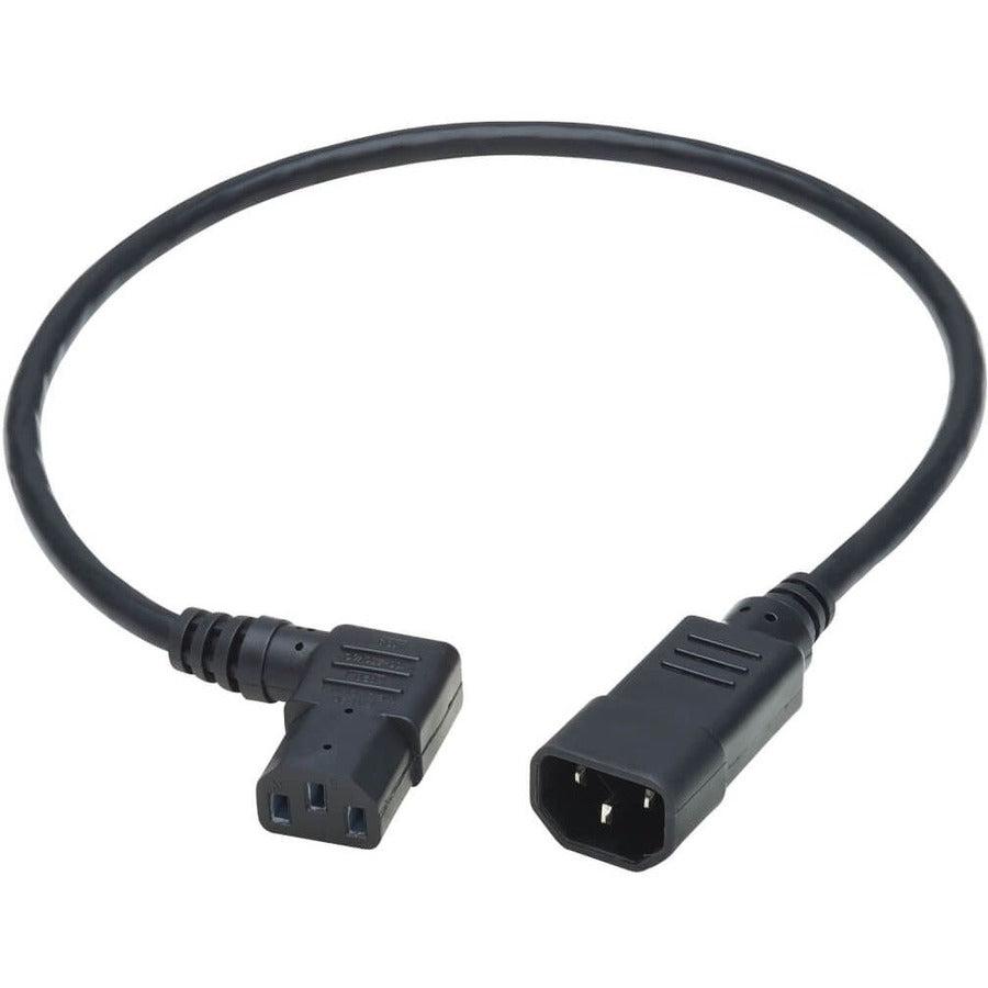 Tripp Lite P004-002-13Ra Power Extension Cord, Right-Angle C13 To C14 Pdu Style - 10A, 250V, 18 Awg, 2 Ft. (0.61 M), Black