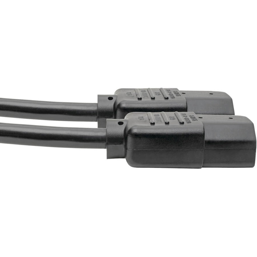 Tripp Lite P004-006-2C13 C14 Male To C13 Female Splitter, Pdu Style - C14 To 2X C13, 10A, 250V, 18 Awg, 6 Ft. (1.83 M), Black