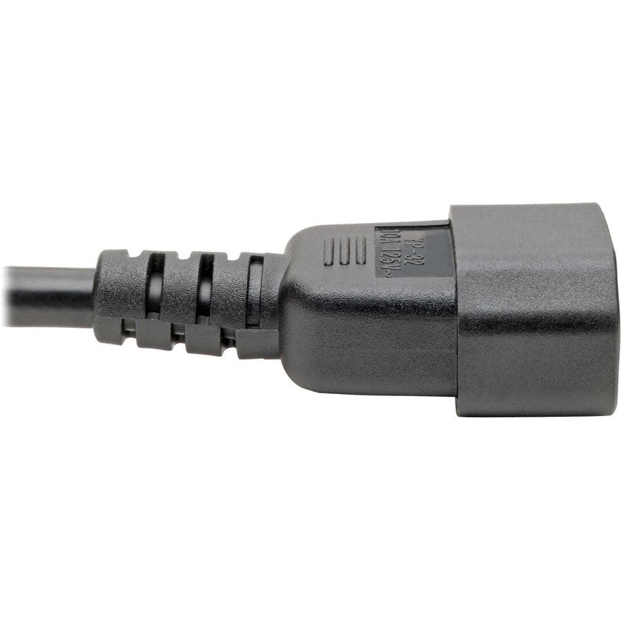 Tripp Lite P004-18N-4Xc13 Power Cord Splitter, C14 To 4Xc13 Pdu Style - 10A, 250V, 18 Awg, 18-In. (45.72 Cm), Black