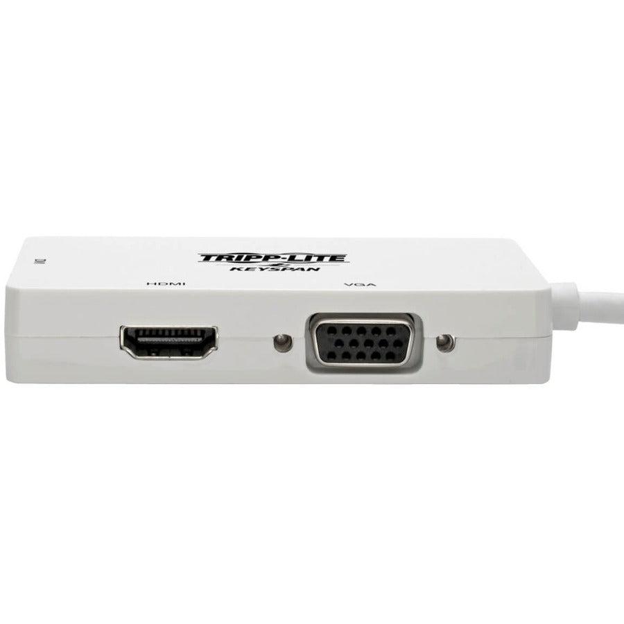 Tripp Lite P137-06N-Hdv4Kw Keyspan Mini Displayport To Vga/Dvi/Hdmi All-In-One Video Converter Adapter, 4K 30Hz Hdmi, Dp1.2, White, 6-In. (15.24 Cm)