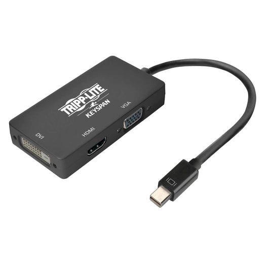 Tripp Lite P137-06N-Hdvk6B Keyspan Mini Displayport To Vga/Dvi/Hdmi All-In-One Video Converter Adapter, 4K 60 Hz Hdmi, Dp 1.2, Black, 6 In.