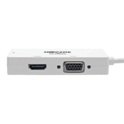 Tripp Lite P137-06N-Hdvw Keyspan Mini Displayport To Vga/Dvi/Hdmi All-In-One Video Converter Adapter, White, 6-In. (15.24 Cm)