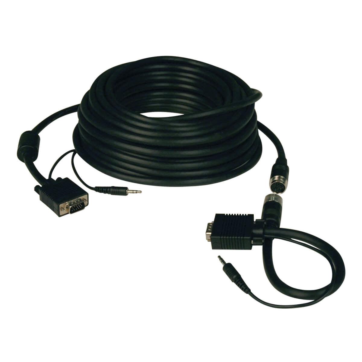 Tripp Lite P504-050-Ez High Resolution Svga/Vga Monitor Easy Pull Cable With Audio And Rgb Coaxial (Hd15 M/M), 50 Ft. (15.24 M)