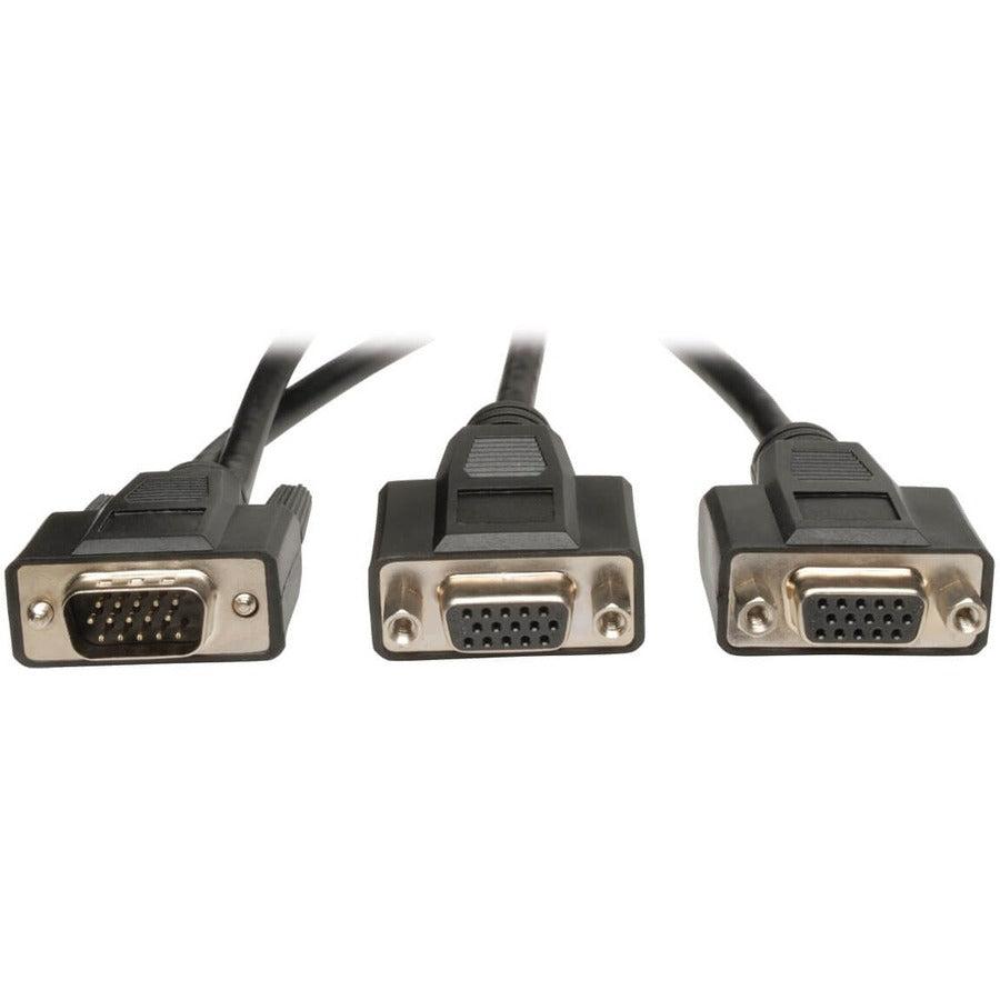 Tripp Lite P516-001-Hr Vga Monitor Y Splitter Cable, High Resolution (Hd15 M To 2X Hd15 F), 1 Ft. (0.31 M)