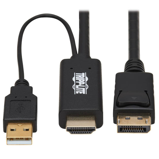 Tripp Lite P567-02M Hdmi To Displayport Active Adapter Cable (M/M) - 4K, Usb Power, Black, 2 M (6.6 Ft.)