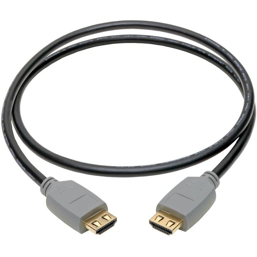 Tripp Lite P568-01M-2A 4K Hdmi Cable (M/M) - 4K 60 Hz, Hdr, 4:4:4, Gripping Connectors, Black, 1 M