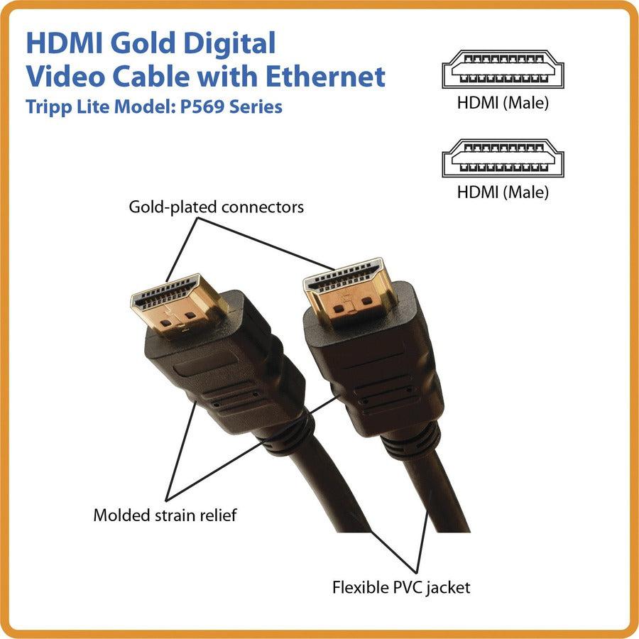 Tripp Lite P569-025 High Speed Hdmi Cable With Ethernet, Uhd 4K, Digital Video With Audio (M/M), 25 Ft. (7.62 M)