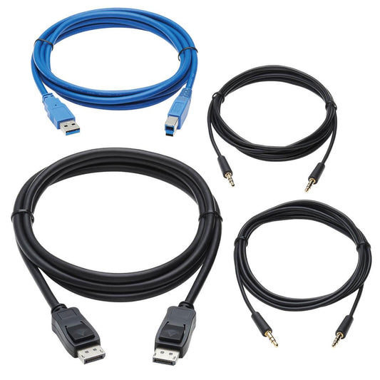 Tripp Lite P785-Dpkit10 Displayport Kvm Cable Kit For B005-Dpua2-K And B005-Dpua4 Kvm, 4K Dp, Usb 3.2, 3.5 Mm, 10 Ft. (3.05 M)
