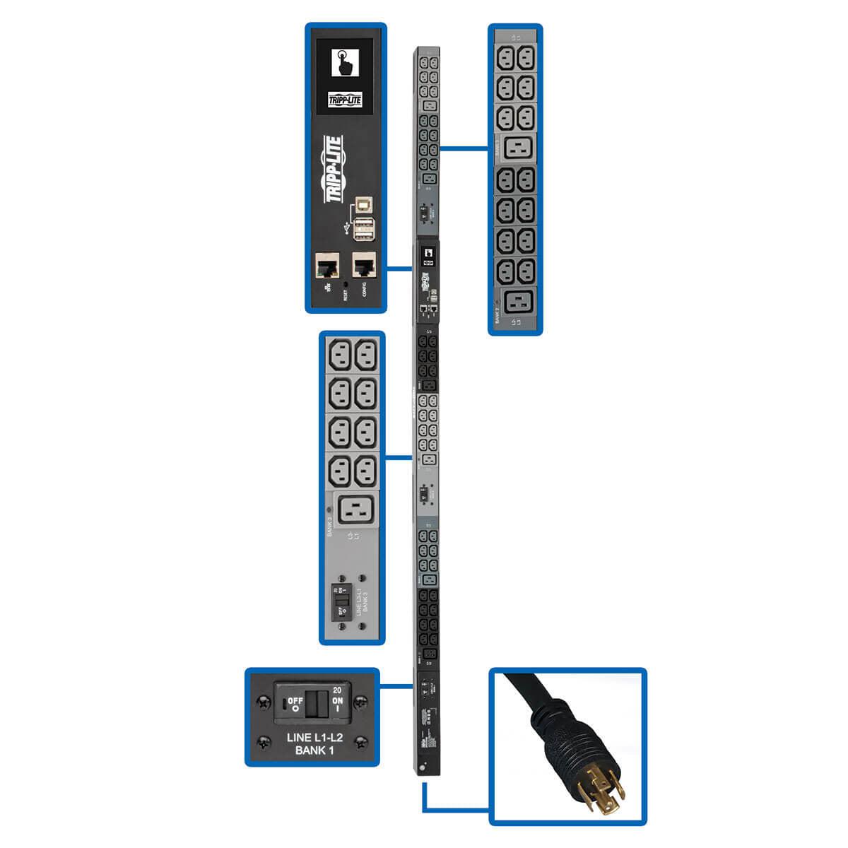 Tripp Lite Pdu3Evn10L2130B Power Distribution Unit (Pdu) 48 Ac Outlet(S) 0U Black