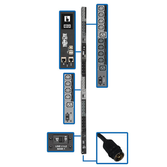 Tripp Lite Pdu3Evsr10H50 Power Distribution Unit (Pdu) 30 Ac Outlet(S) 0U Black, Grey