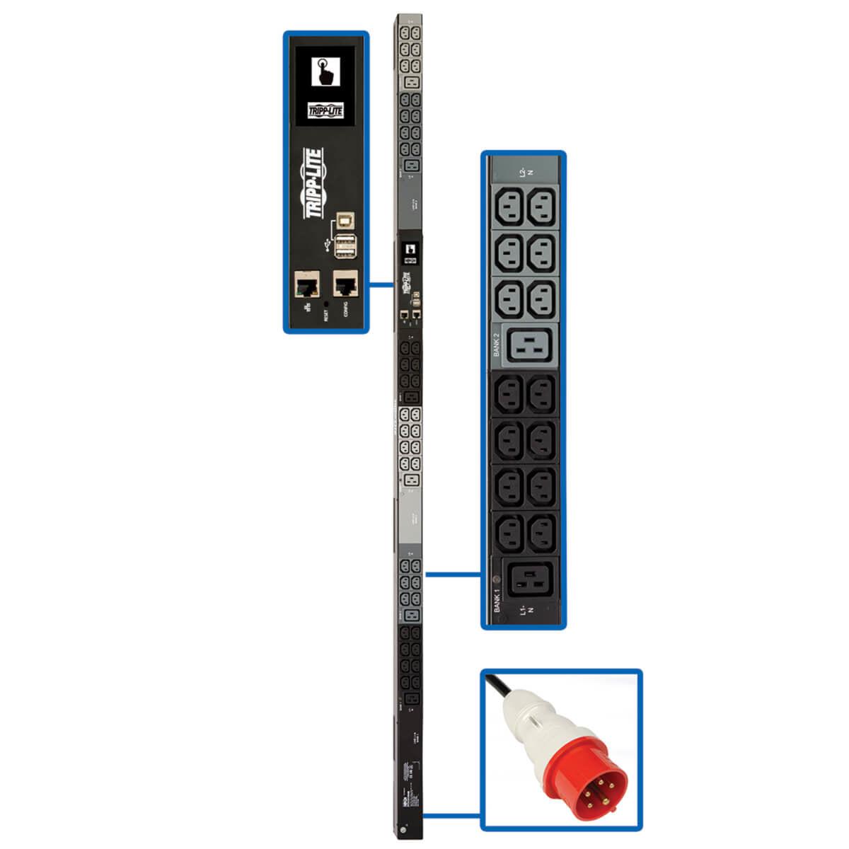 Tripp Lite Pdu3Xevn6G20 11.5Kw 208-240V 3Ph Monitored Pdu - Lx Interface, Gigabit, 48 Outlets, Iec