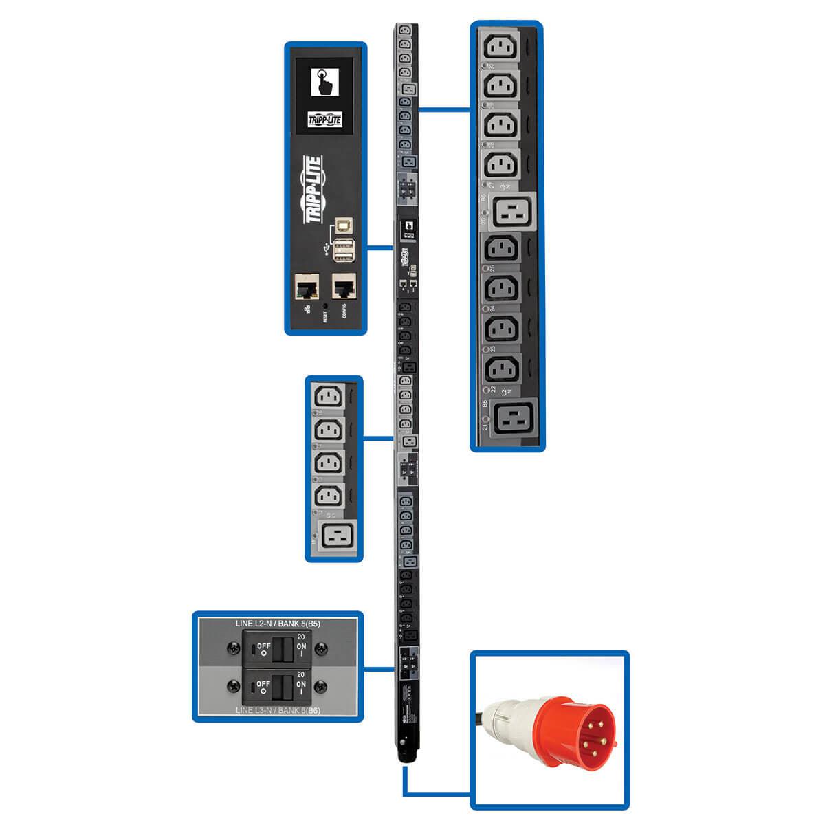 Tripp Lite Pdu3Xevsr6G30B Power Distribution Unit (Pdu) 30 Ac Outlet(S) 0U Black