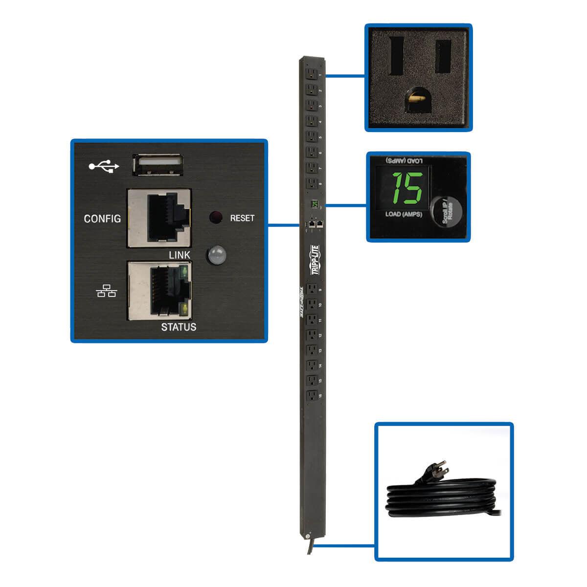 Tripp Lite Pdumnv15Lx Power Distribution Unit (Pdu) 16 Ac Outlet(S) 0U Black