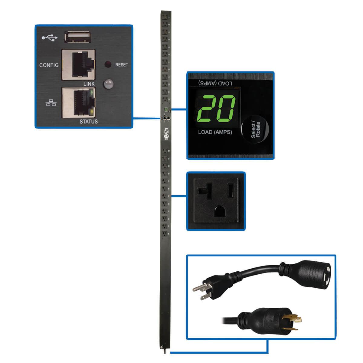 Tripp Lite Pdumnv20Lx Power Distribution Unit (Pdu) 24 Ac Outlet(S) 0U Black