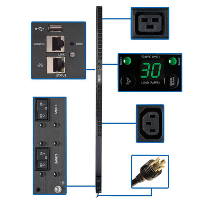 Tripp Lite Pdumnv30Hvlx Power Distribution Unit (Pdu) 24 Ac Outlet(S) 0U Black