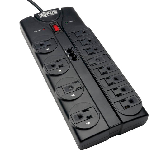 Tripp Lite Protect It! 12-Outlet Surge Protector, 8-Ft. Cord, 2160 Joules, Tel/Modem Protection