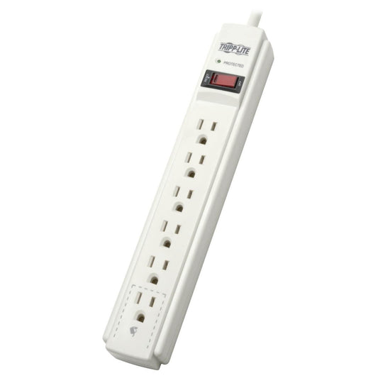 Tripp Lite Protect It! 6-Outlet Surge Protector, 6-Ft Cord, 790 Joules, Diagnostic Led, White Housing