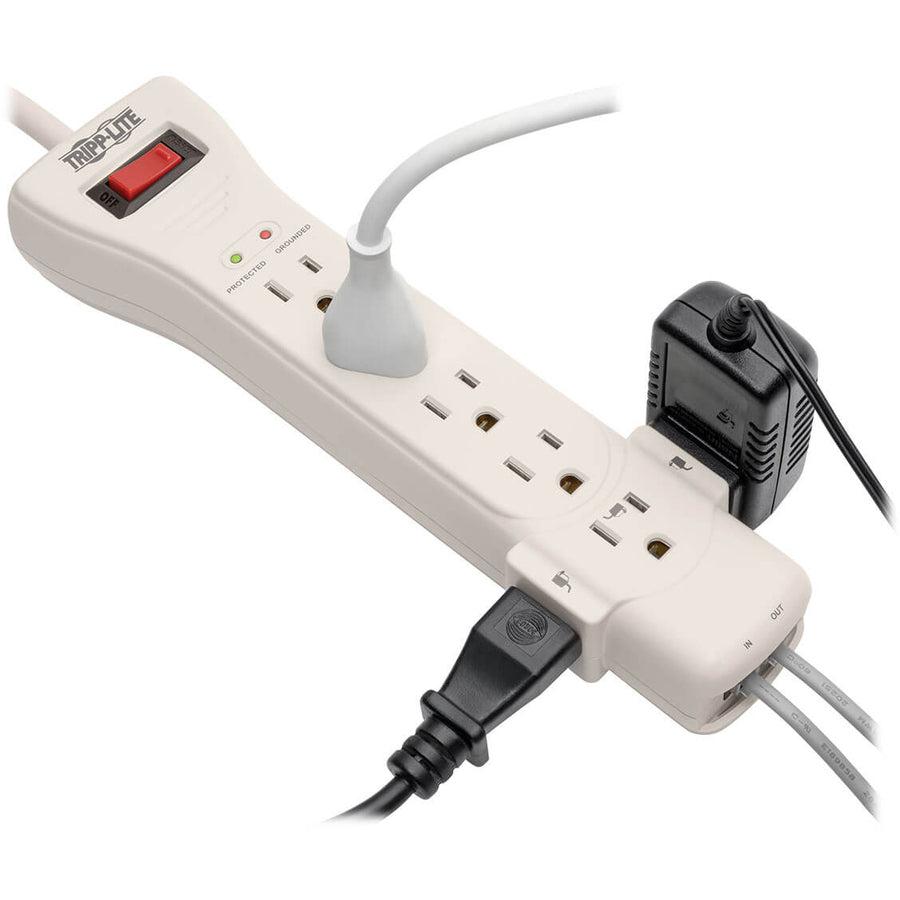 Tripp Lite Protect It! 7-Outlet Surge Protector, 15-Ft. Cord, 2520 Joules, Fax/Modem Protection, Rj11