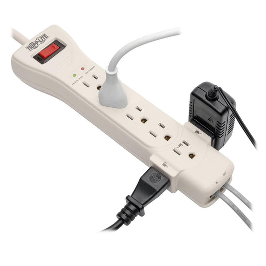 Tripp Lite Protect It! 7-Outlet Surge Protector, 15-Ft. Cord, 2520 Joules, Fax/Modem Protection, Rj11