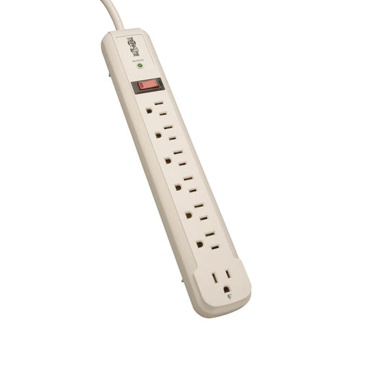 Tripp Lite Protect It! 7-Outlet Surge Protector 4-Ft. Cord, 1080 Joules, 1 Diagnostic Led, Light Gray Housing