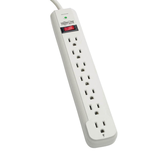 Tripp Lite Protect It! 7-Outlet Surge Protector, 6-Ft. Cord, 1080 Joules - Accommodates 1 Transformer