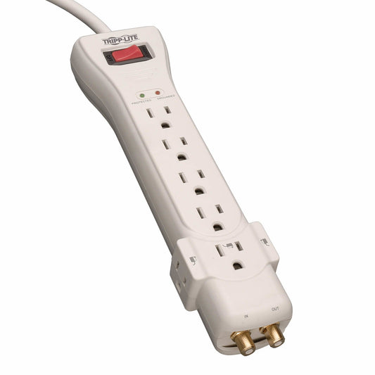 Tripp Lite Protect It! 7-Outlet Surge Protector, 7 -Ft. Cord, 2160 Joules, Coaxial Protection