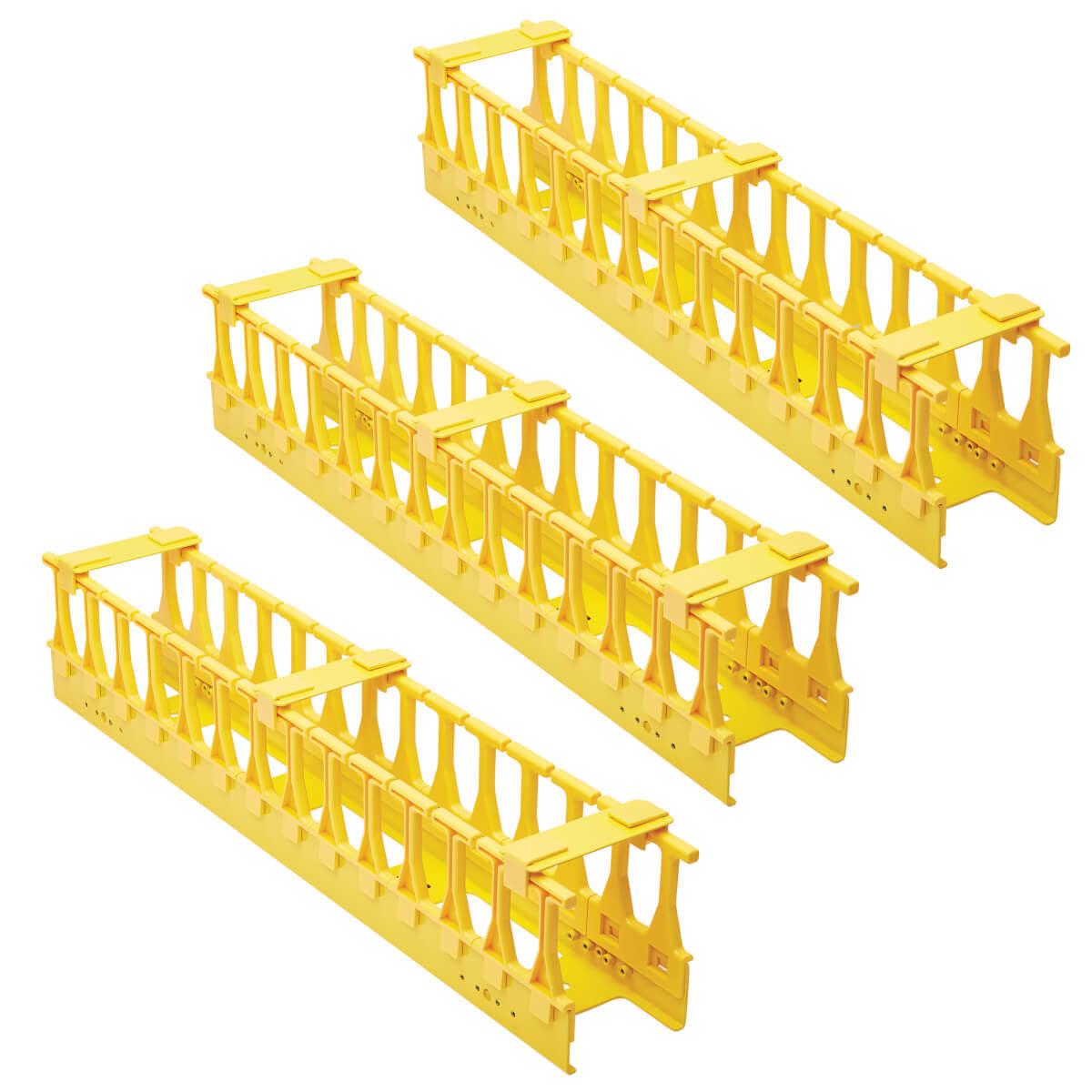 Tripp Lite Srcablevrt3Fc High-Capacity Vertical Cable Manager - Double Finger Duct, Yellow, 6 Ft. (1.8 M)