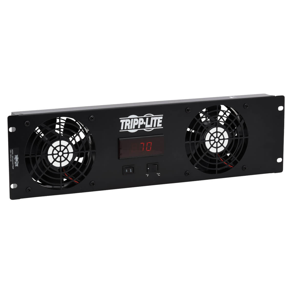 Tripp Lite Srfan3Udctemp 3U Digital Temperature Sensor With 2 12Vdc Extra-Quiet Fans, Blanking Panel, Lcd