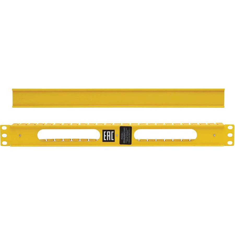 Tripp Lite Srcableduct1Ufc Horizontal Cable Manager - Finger Duct With Cover, Yellow, 1U