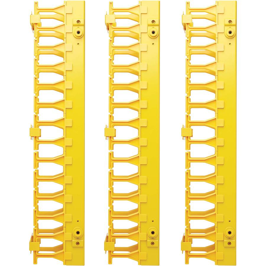 Tripp Lite Srcablevrt3Fc High-Capacity Vertical Cable Manager - Double Finger Duct, Yellow, 6 Ft. (1.8 M)