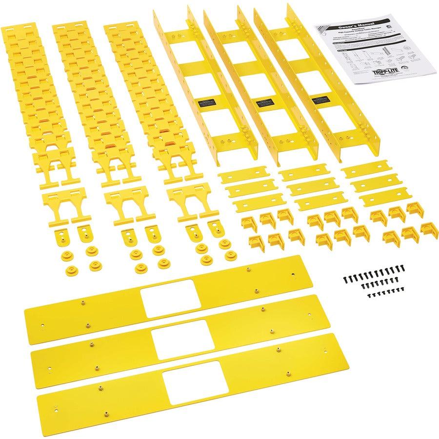 Tripp Lite Srcablevrt3Fc High-Capacity Vertical Cable Manager - Double Finger Duct, Yellow, 6 Ft. (1.8 M)