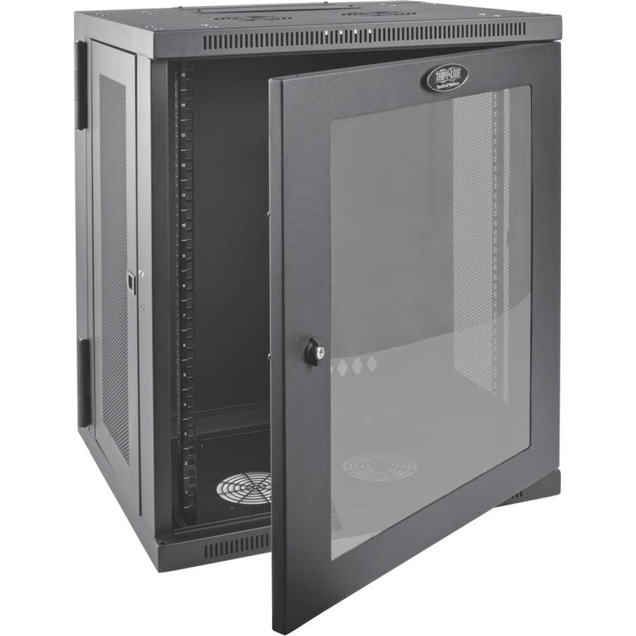 Tripp Lite Srw15Usg Smartrack 15U Low-Profile Switch-Depth Wall-Mount Half-Height Rack Enclosure, Clear Acrylic Window, Hinged Back