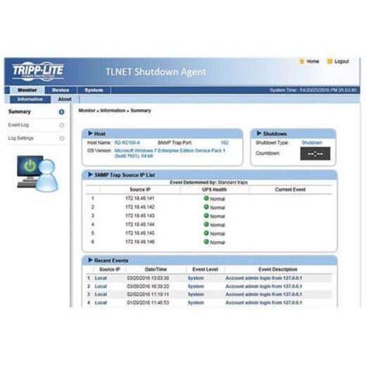 Tripp Lite Tlnetcard Snmp/Web/Modbus Management Accessory Card For Compatible Ups Systems