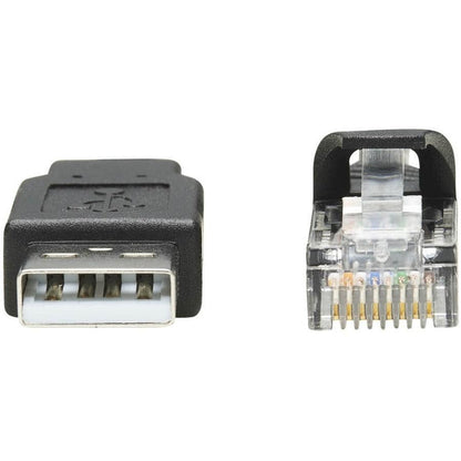 Tripp Lite U009-010-Rj45-X Usb-A To Rj45 Rollover Console Cable (M/M) - Cisco Compatible, 250 Kbps, 10 Ft. (3.05 M), Black