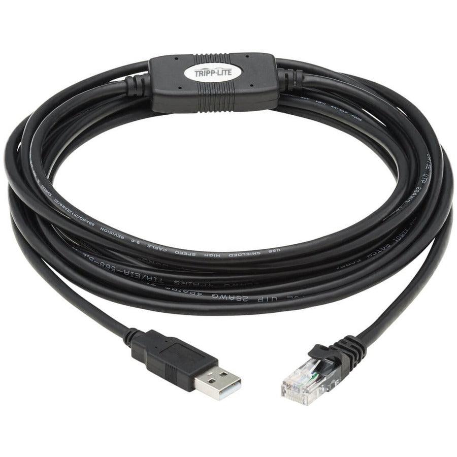 Tripp Lite U009-015-Rj45-X Usb-A To Rj45 Rollover Console Cable (M/M) - Cisco Compatible, 250 Kbps, 15 Ft. (4.57 M), Black