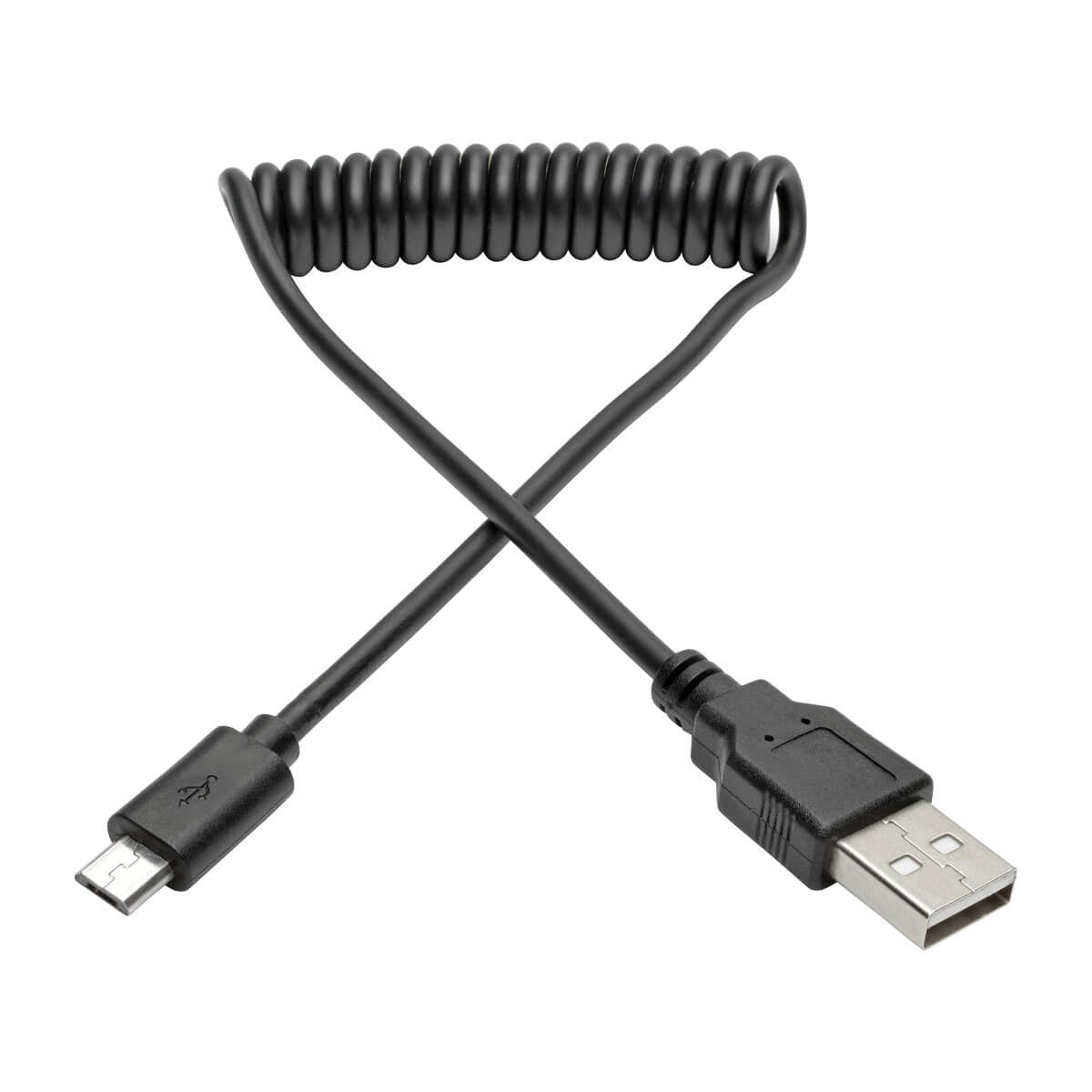 Tripp Lite U050-006-Coil Usb Cable 1.8 M Usb 2.0 Usb A Micro-Usb B Black