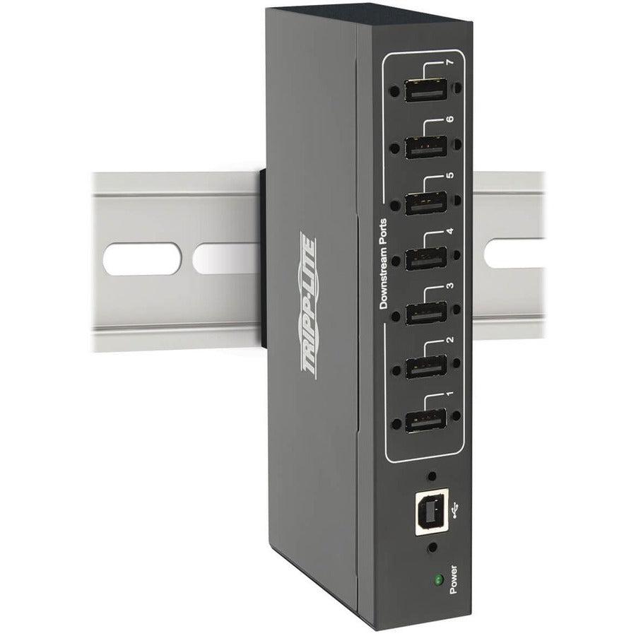 Tripp Lite U223-007-Ind-1 7-Port Industrial-Grade Usb 2.0 Hub - 15 Kv Esd Immunity, Metal Housing, Wall/Din Mountable