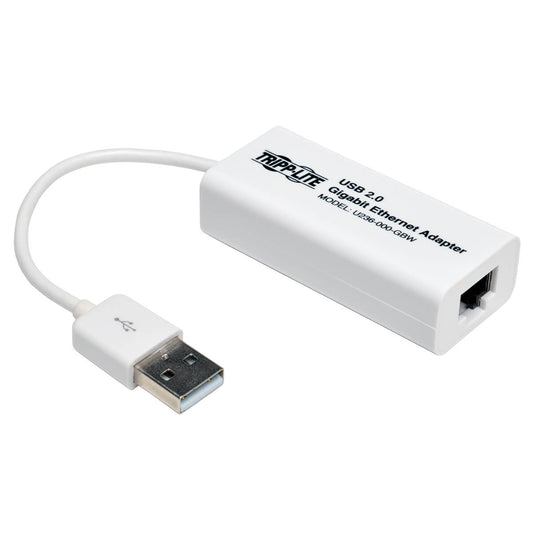 Tripp Lite U236-000-Gbw Usb 2.0 To Gigabit Ethernet Nic Network Adapter, 10/100/1000 Mbps, White