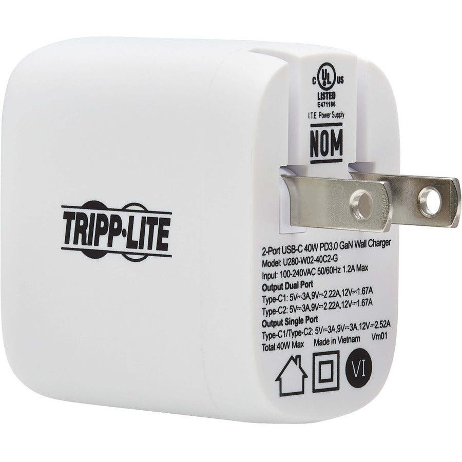 Tripp Lite U280-W02-40C2-G Mobile Device Charger White Indoor